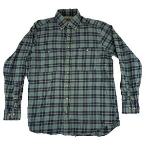 Over Under The Woodsman Flannel‎ Shirt Mens Medium Plaid Button Down Made In USA